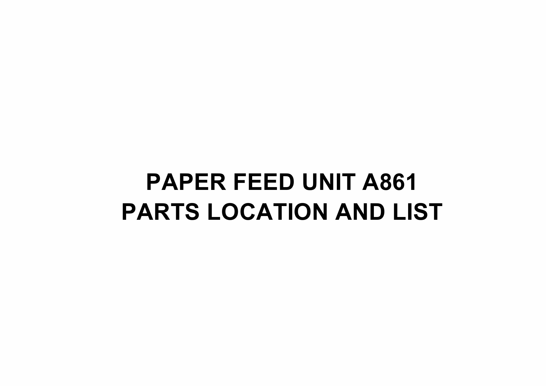 RICOH Options A861 PAPER-FEED-UNIT Parts Catalog PDF download-1